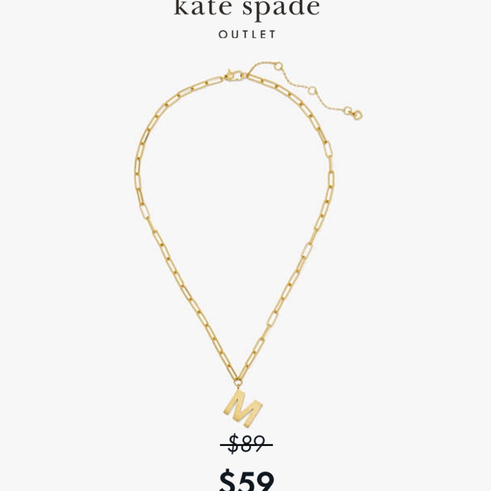 Kate Spade Initial Necklace "M"